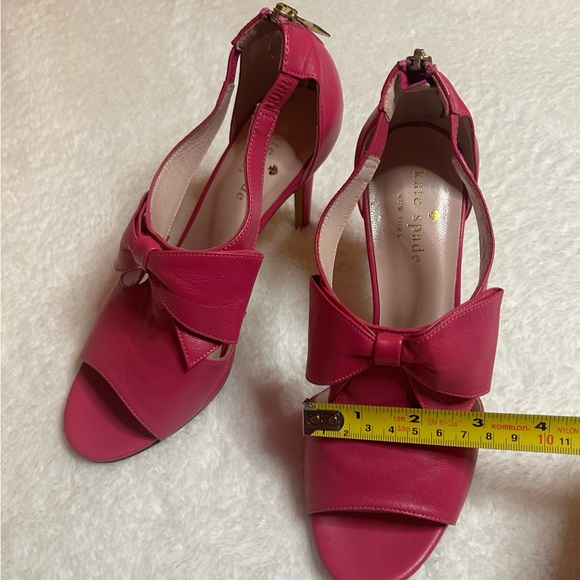 Kate Spade Imelda Zip Back Pink Fuschia Bow High Heels Size 6 - Picture 15 of 15